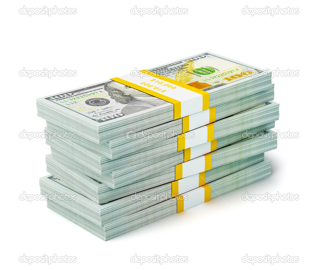 Stack of new 100 US dollars