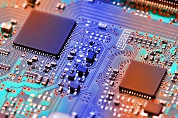 Electronic circuit board close up. — Stock Photo, Image