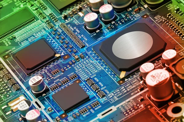 Electronic circuit board close up. — Stock Photo, Image