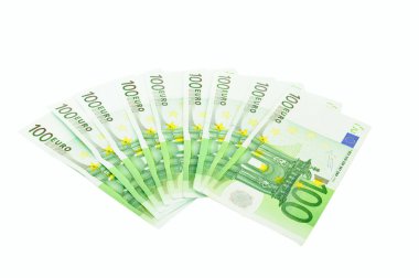 Fan from number of euro banknotes
