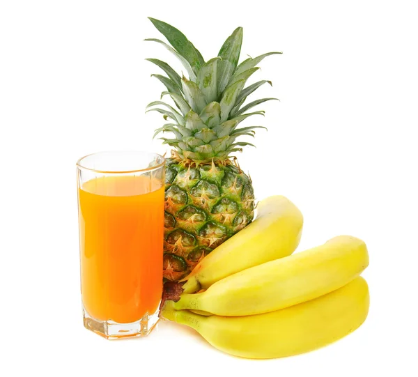 Fresh tropical fruits and juice — Stock Photo, Image
