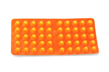 Sarı vitamin tabletleri ile paket