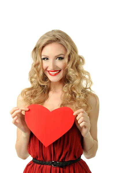 Girl with heart — Stock Photo, Image