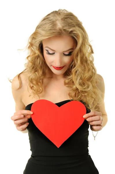 Girl with heart — Stock Photo, Image