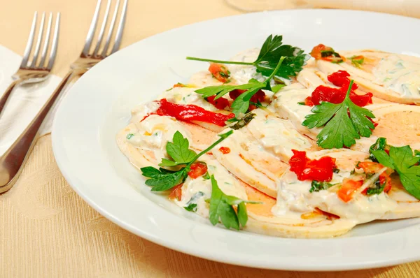 Cheese and chiken rolls — Stock Photo, Image