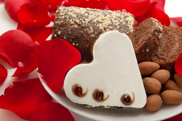 Brownie en forma de corazón — Foto de Stock