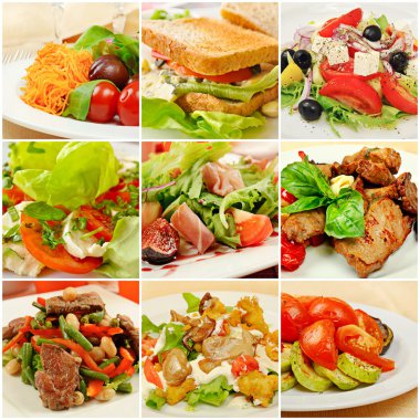 Collage with meals clipart