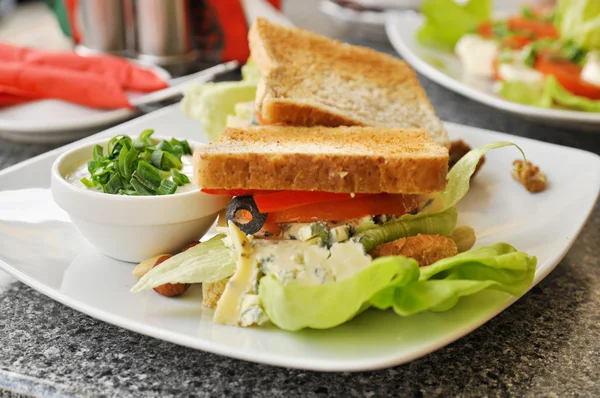 Sandwich in a cafe — Stock Photo, Image