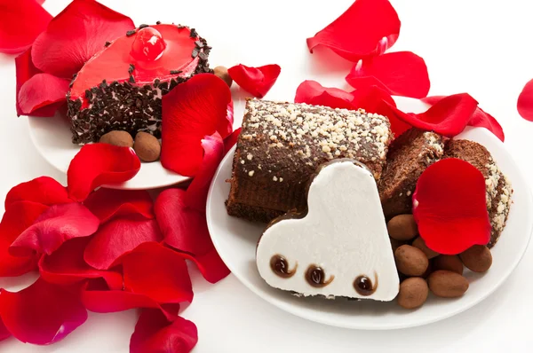 Brownie en forma de corazón — Foto de Stock