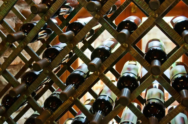 Wine bottles in the shop