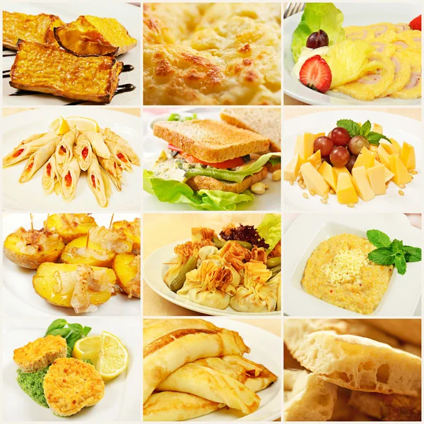 Collage met maaltijden — Stockfoto