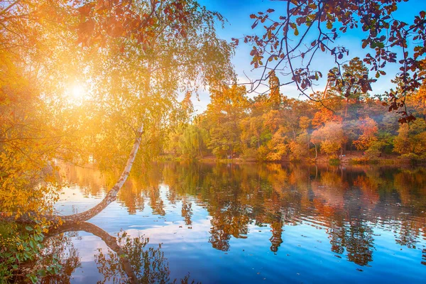 Outono belo lago — Fotografia de Stock
