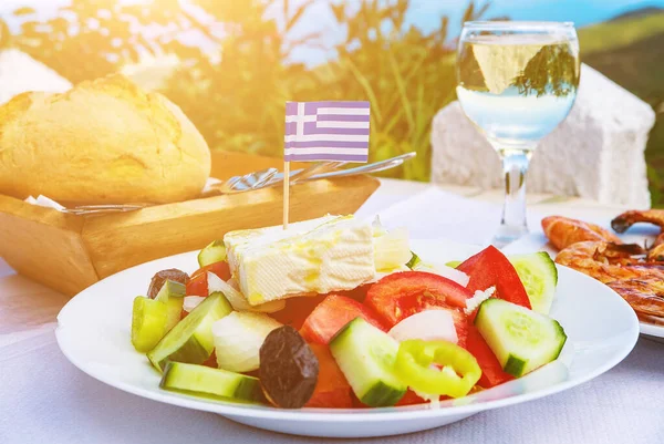 Greek food background — Stock Photo, Image