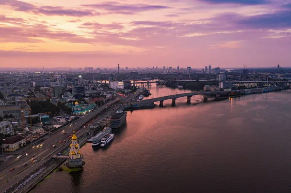 Закат над Днепром — стоковое фото