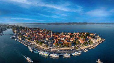 Hırvatistan 'ın Zadar kentinin üst manzarası.