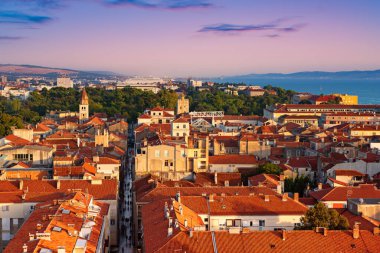 Hırvatistan 'ın Zadar kentinin üst manzarası.