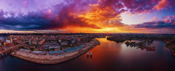 Puesta de sol sobre Dnipro — Foto de Stock