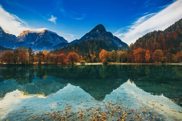 Jasna Gölü Dağların Güzel Yansımaları Triglav Ulusal Parkı Slovenya — Stok fotoğraf