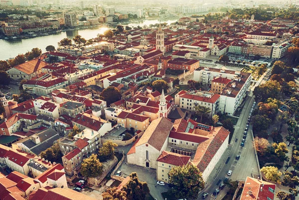 Vue Sur Vieille Ville Mer Zadar Zadar Croatie Destinations Voyage — Photo