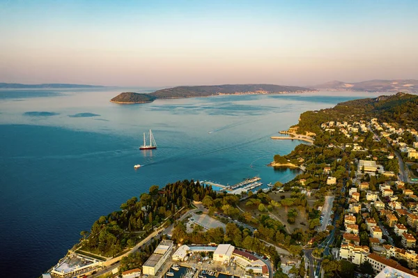 View City Split Croatia Sunset Sea Travel Destinations Concept Seasonal — Stock Photo, Image