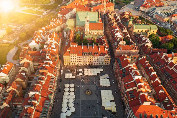 Piac Tér Varsóban Lengyelország Felülről Utazás Szabadtéri Európai Háttér — Stock Fotó