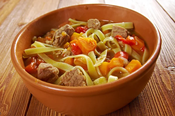 Oriental uzbek soup lagman — Stock Image Oriental uzbek soup lagman Stock Picture