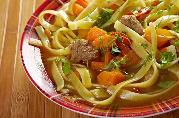 Oriental uzbek soup lagman — Stock Image Oriental uzbek soup lagman Stock Image