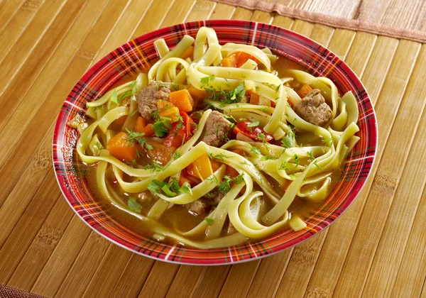 Oriental uzbek soup lagman — Stock Image Oriental uzbek soup lagman Royalty Free Stock Photos