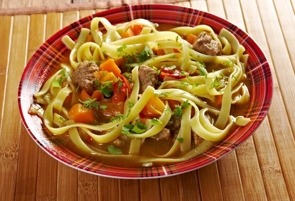 Oriental uzbek soup lagman — Stock Image Oriental uzbek soup lagman Stock Image