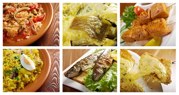 Food set of different seafoods — Stock Image Food set of different seafoods Stock Image