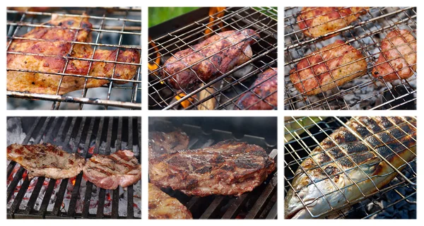 collage prepared on the barbecue grill