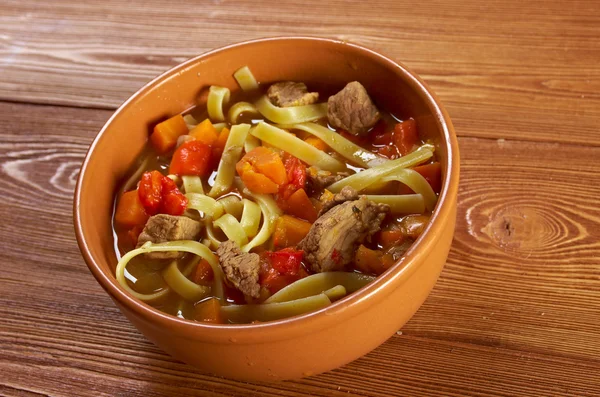Oriental uzbek soup lagman — Stock Image Oriental uzbek soup lagman Royalty Free Stock Photos