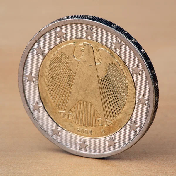 Twee euro met de adelaar — Stockfoto