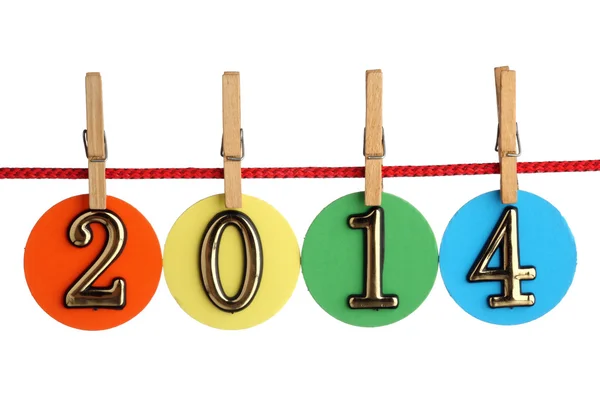 Number 2014 on a rope — Stock Photo, Image