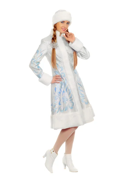 Pretty smiling Snow Maiden — Stock Photo, Image