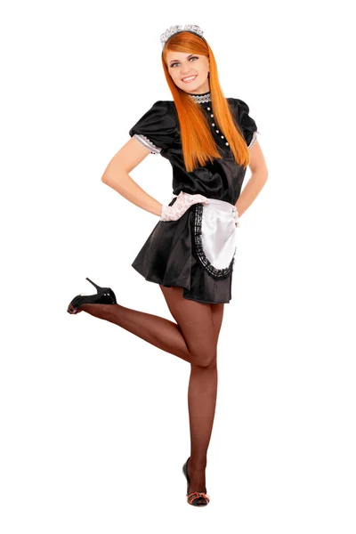 Young happy redhead maid — Stock Photo, Image
