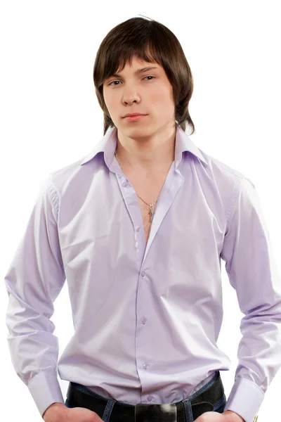 Молодой человек в рубашке — стоковое фото