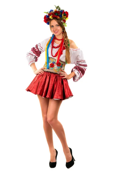 Nő az ukrán nemzeti ruhák — Stock Fotó