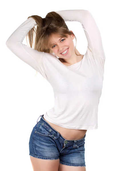 Woman demonstrating hair — Stock Photo, Image