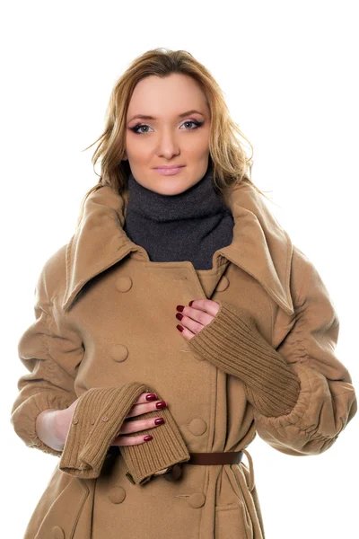 Young woman in coat — Stock Photo, Image