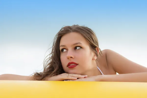 Caucasian thoughtful lady — Stock Photo, Image