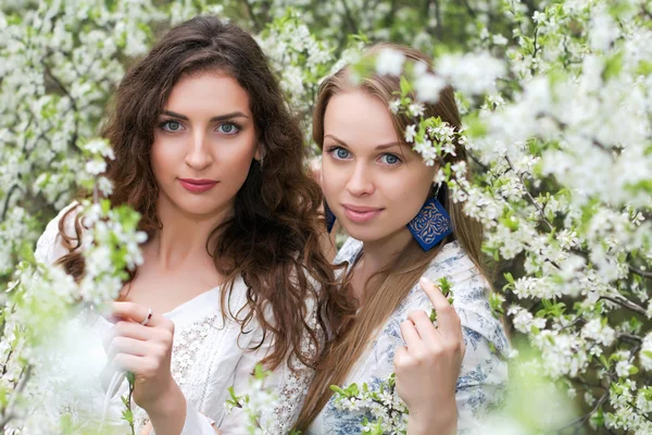 Duas mulheres bonitas caucasianas — Fotografia de Stock