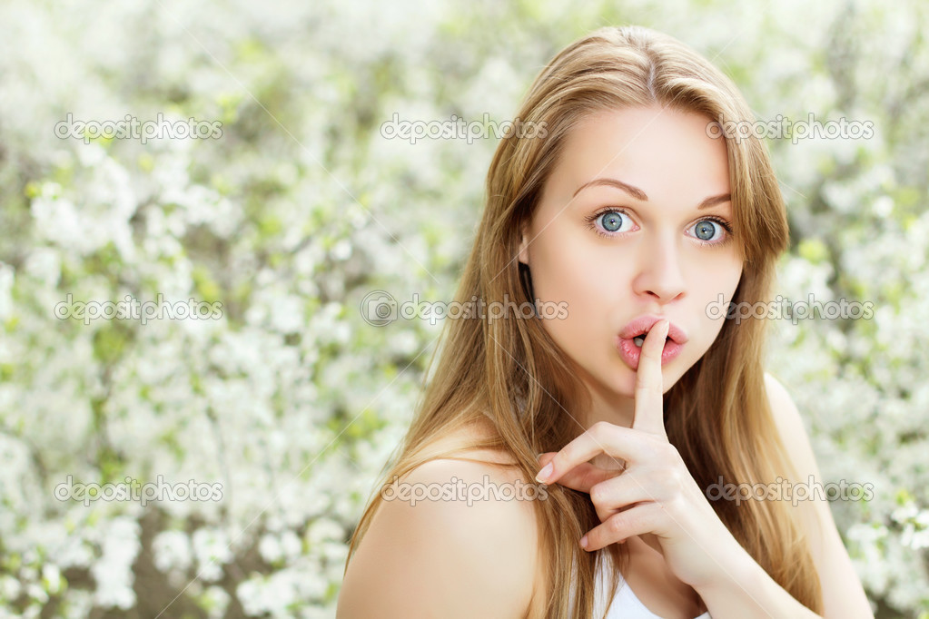 Woman with surprised look