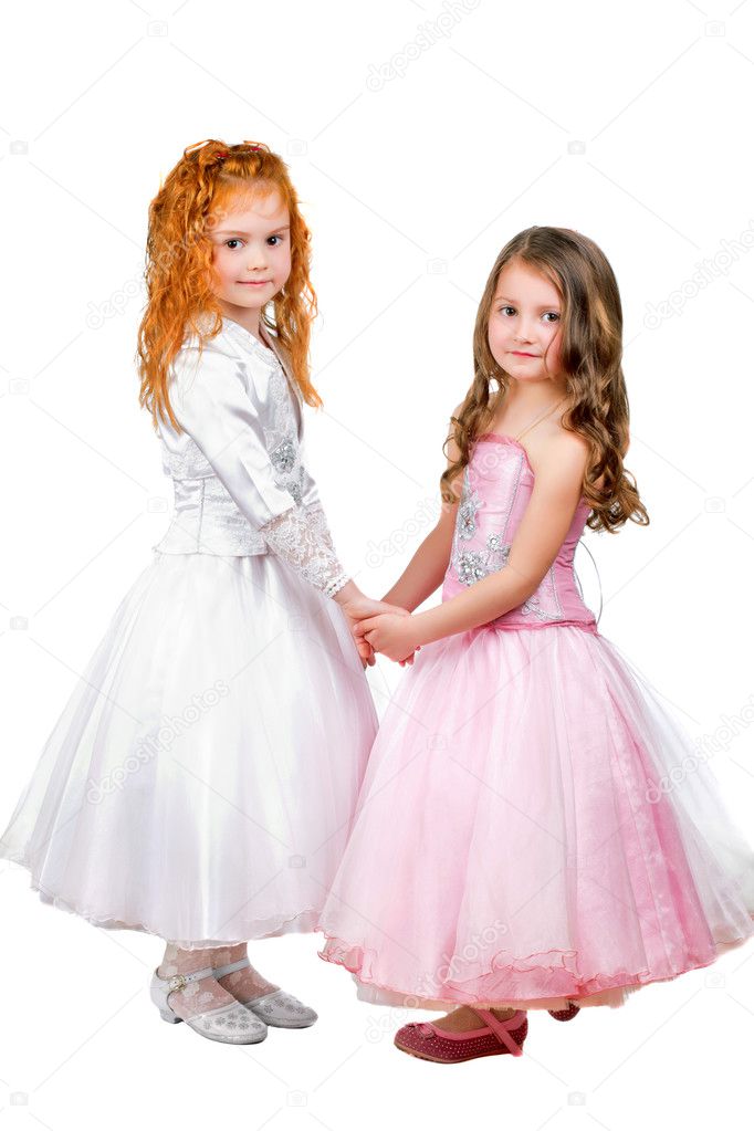 Little girls in nice dresses