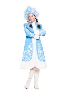 aantrekkelijke vrouw in een pak van sneeuw maiden
