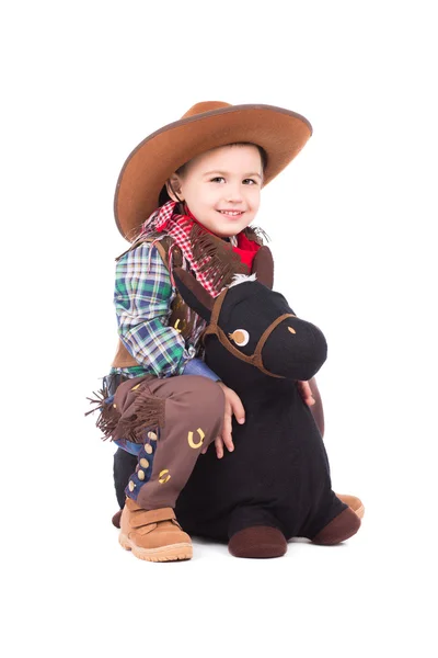 Usmívající se malý kovboj — Stock fotografie