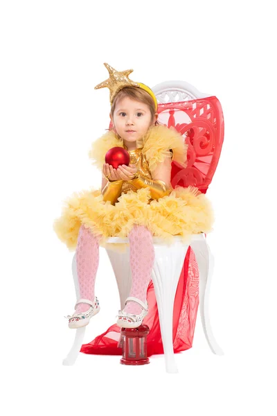 Děvčátko svěží šaty — Stock fotografie
