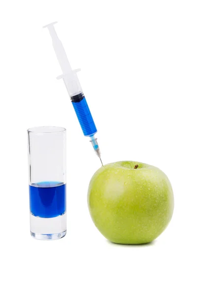 Injektion von grünem Apfel — Stockfoto