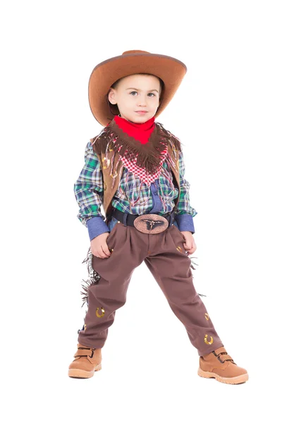 Niño pequeño vestido con traje de vaquero —  Fotos de Stock