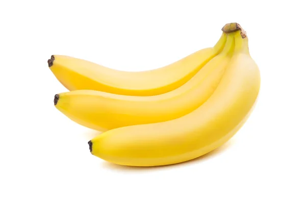 三个黄色的香蕉的特写镜头 — 图库照片